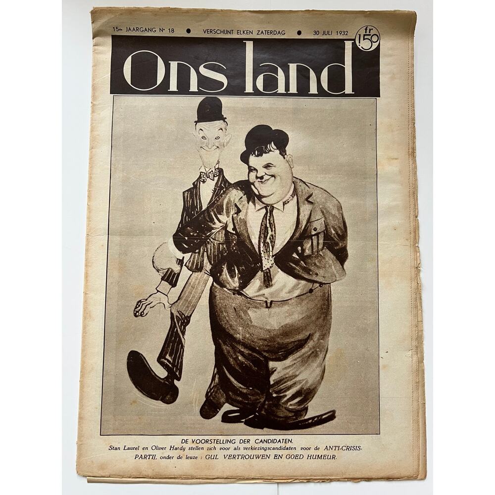 RARE Dutch 1932 Laurel and Hardy Magazine Stan Laurel Oliver Hardy, Hollywood